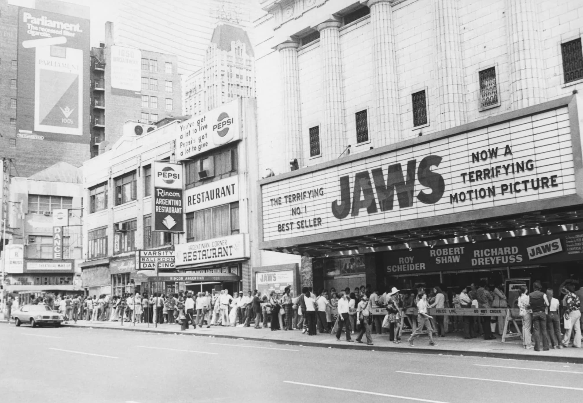 jaws opening day - Parliament. The recessed ter Parliament 100% Drugs Theatrical Make Up 1850 www Pepsi Rincon You've got a lot to live Pepsi's got a lot to give Pepsi Argenting Restaurant Restaurant Varsity Ball Room Dancing Argentinian Corner Restaurant